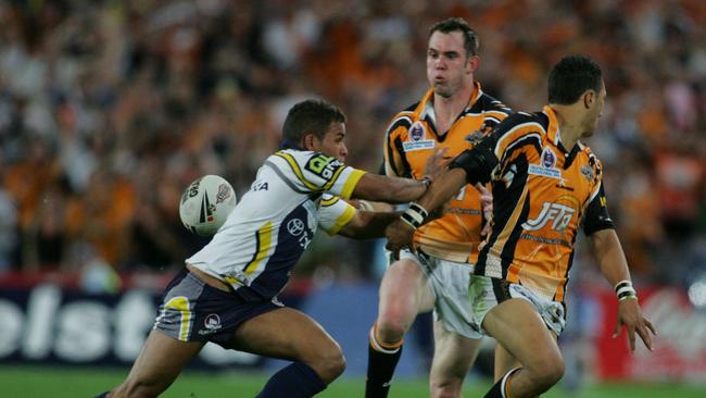 Benji Marshall’s brilliant flick pass to Pat Richards lit up the 2005 NRL grand final.