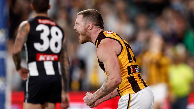 Blake Hardwick of the Hawks (Photo by Michael Willson/AFL Photos via Getty Images)