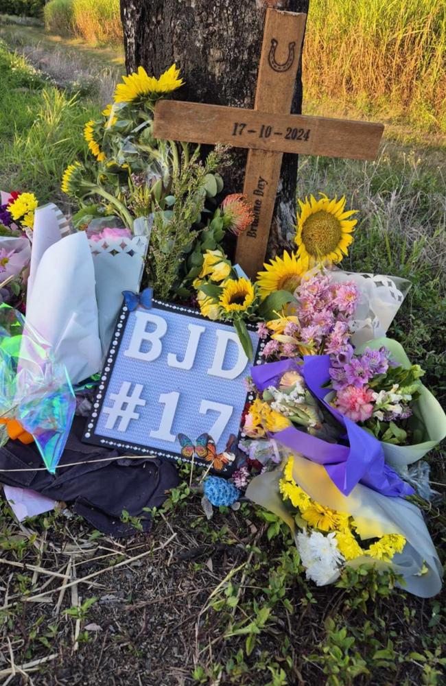 Brianna Day, known as Bree, was just weeks away from celebrating her high school formal when she tragically died in a crash on the Bruce Highway at Myrtlevale. Loved ones left a tribute at the crash site.