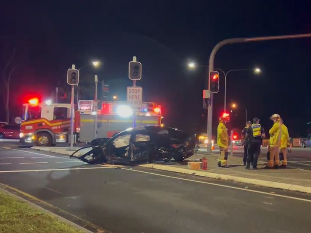 Confronting images of the wrecked Hyundai. Picture: Brisbane Incident Alerts