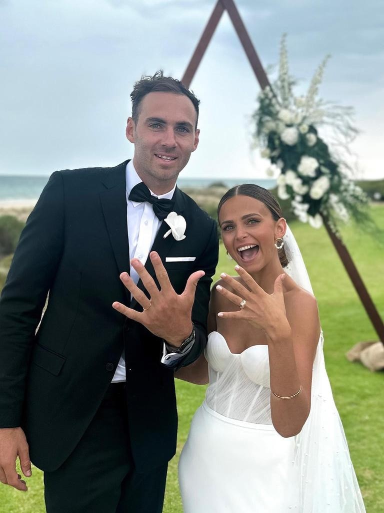 The couple eloped in a private beachside ceremony. Photo: Instagram