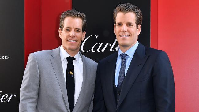 US entrepreneurs Cameron and Tyler Winklevoss. Picture: AFP