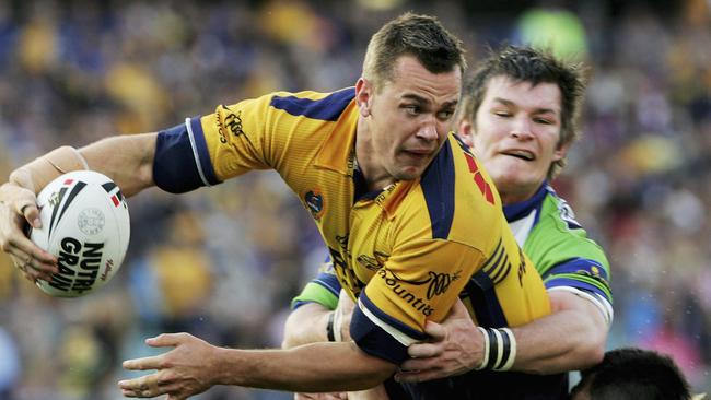 FILE - 22 DECEMBER 2016: The body of former NRL player Chad Robinson has been found in a car in Kenthurst in Sydney's north-west. Robinson, 36, has been missing for nearly one month when electricity workers found his body on Thursday afternoon. SYDNEY, NSW - AUGUST 28: Chad Robinson of the Eels in action during the NRL round 25 match between the Parramatta Eels and the Canberra Raiders at Parramatta Stadium August 28, 2005 in Sydney, Australia. (Photo by Paul Miller/Getty Images)