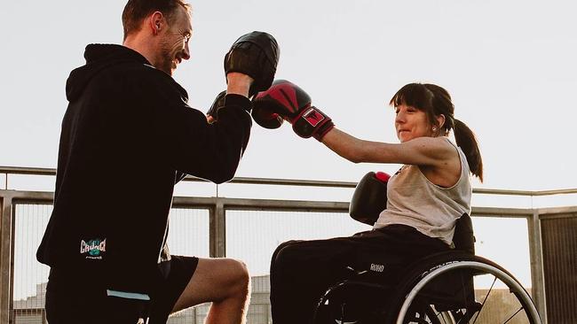 Disability motivational speaker Mel Harrison says the lack of lifts at train stations impacts her mobility around the city. Picture: Supplied