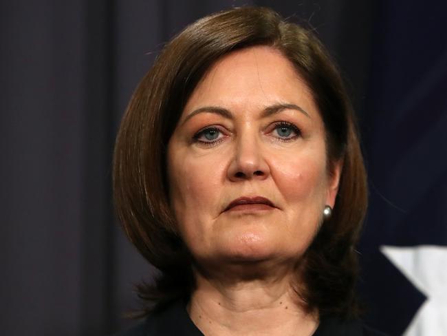 New Senator Sarah Henderson at a press conference at Parliament House in Canberra. Picture Kym Smith