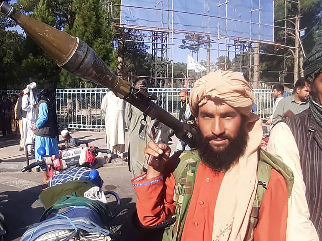 A Taliban fighter holds a rocket-propelled grenade in Herat, Afghanistan’s third biggest city, on August 13. Picture: AFP