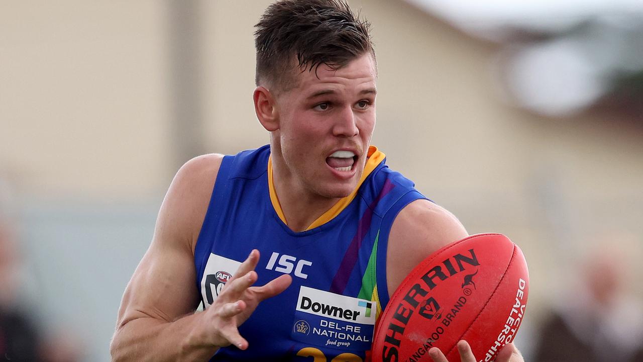 Williamstown forward Darby Henderson says he got the surprise of his life to be on the receiving end of the ‘bizarre spray’. Picture: Getty Images