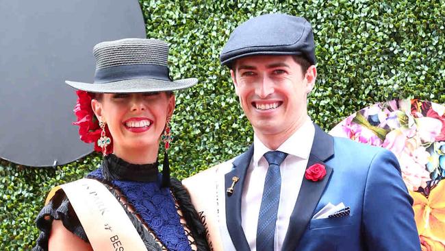 Fashions on the Field Best Dressed Couple winners Brittany Baldwin and Mitchell Clough of Hope Island. Picture Mike Batterham