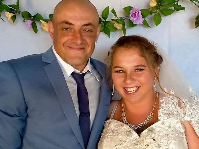 Roland and Kylie Griffiths on their wedding day in December 2021Picture: Supplied