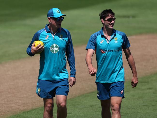 Andrew McDOnald (L) says that conditions at Lord’s will dictate selection of the bowling attack. Picture: Ryan Pierse/Getty Images