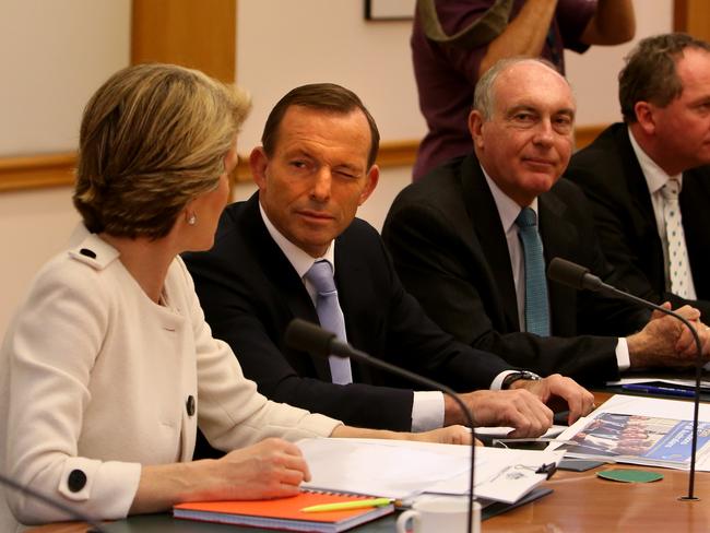 Winking is clearly part of Mr Abbott’s facial movement repertoire. Picture: News Corp Australia