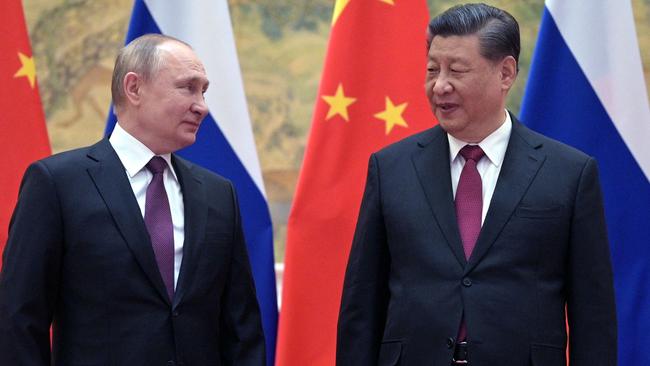 Russian President Vladimir Putin and Chinese President Xi Jinping. Picture: AFP