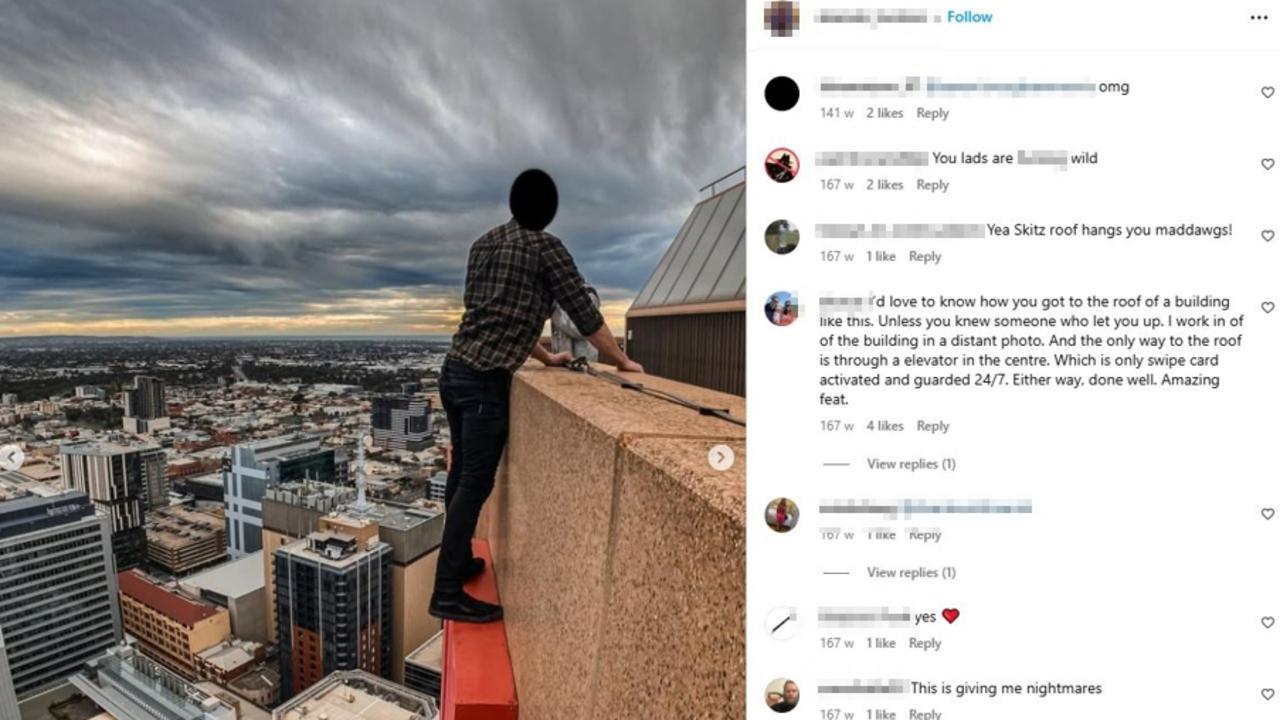 Pictures of an urbex crew at RAA House were published in 2021 when the building was Westpac House. Picture: Instagram