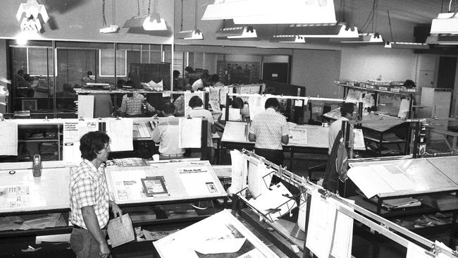 The Manly Daily composing room in November 1980.