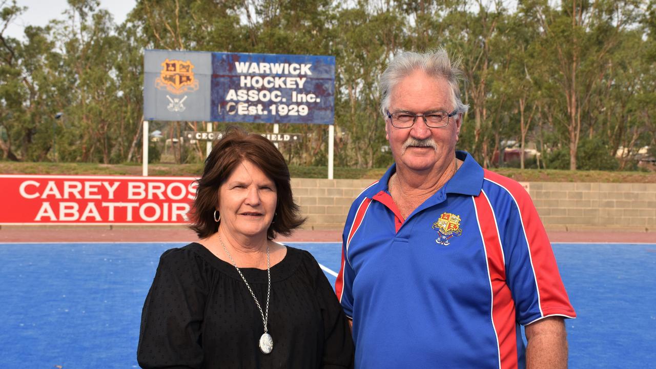 PATRONAGE HONOUR: Sheryl Windle and Darryl Gillam selected as Warwick Hockey Associations newest patrons.