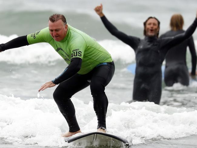 Ex pro surfer Rusty Moran (background) has started the project to hep veterans with PTSD. Picture: Sam Ruttyn