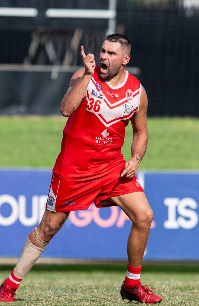 Arnold Kirby in the Southern Districts vs Waratah 2023-24 NTFL men's knockout semifinal. Picture: Pema Tamang Pakhrin