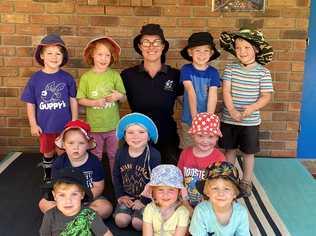 Nicole Martin with her Kindy kids from Blackbutt Guppy's Kindy. Picture: Contributed