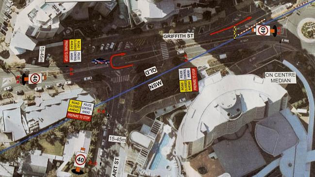 Coronavirus border crossings on the NSW/Queensland border at the Gold Coast and Tweed Heads. Picture: Supplied