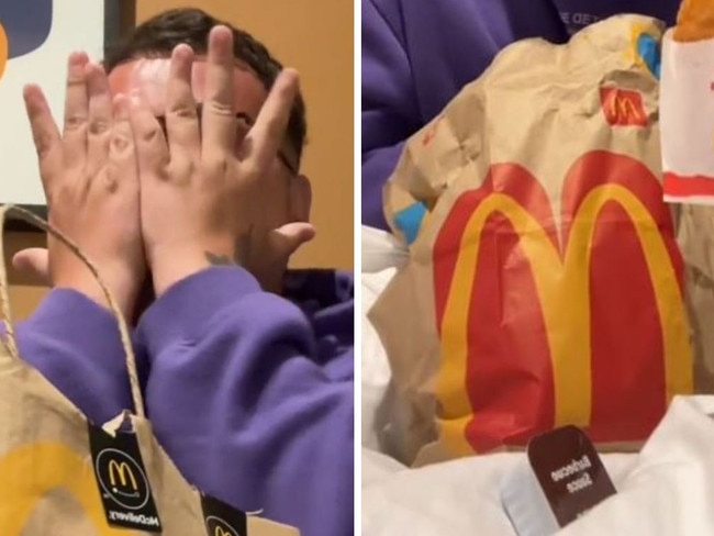 Tourist loses it over late-night Aussie Macca's item. Picture: TikTok/ieuanjoness