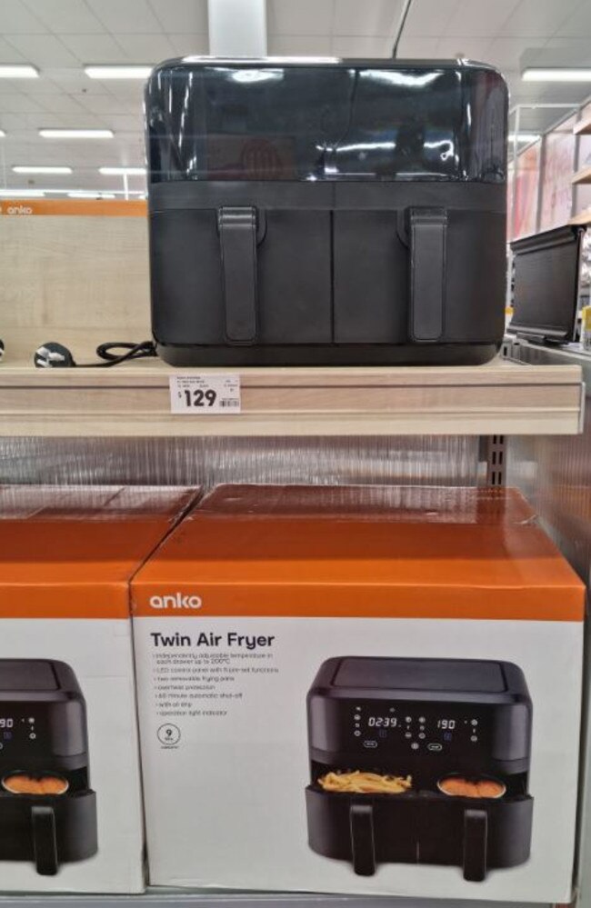 Kmart launched the new twin air fryer earlier this month. Picture: Facebook/Addicted To Bargains