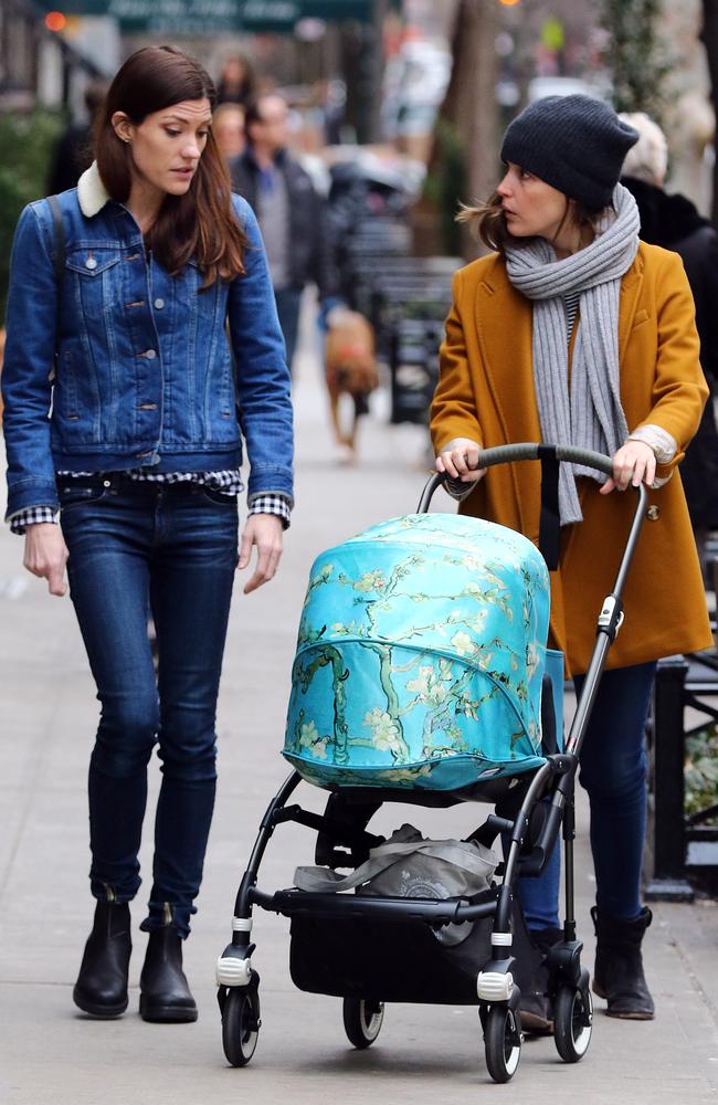 Actress Rose Byrne takes her baby son Rocco Cannavale out for a stroll in the East Village on February 21 2016 in New York City.  Pictured: Rose Byrne, Rocco Cannavale, Jennifer Carpenter Ref: SPL1232892 210216  Picture by: Splash News  Splash News and Pictures Los Angeles: 310-821-2666 New York: 212-619-2666 London: 870-934-2666 photodesk@splashnews.com