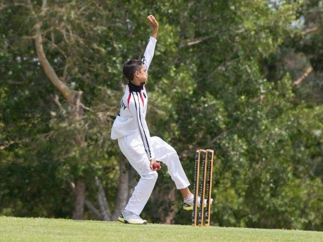 South Burnett's Nathan Roderick about to fire one down the pitch