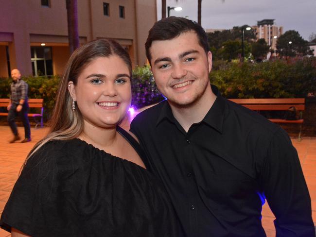 Imogen Clarence and Brad Gibson at Indigenous Gala at Bond University, Robina. Pic: Regina King (copyright restrictions apply 07 55322193). "FEES APPLY, ONE TIME USE, NO ON-SELL OR ON-PASS". Pic for The Inside Word GC Bulletin ONE TIME USE ONLY. Please call for permission to use.