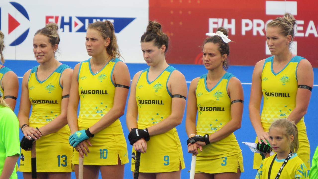 Lily Brazel (centre) has revealed the cruel treatment she endured during her time with the Hockeyroos team.