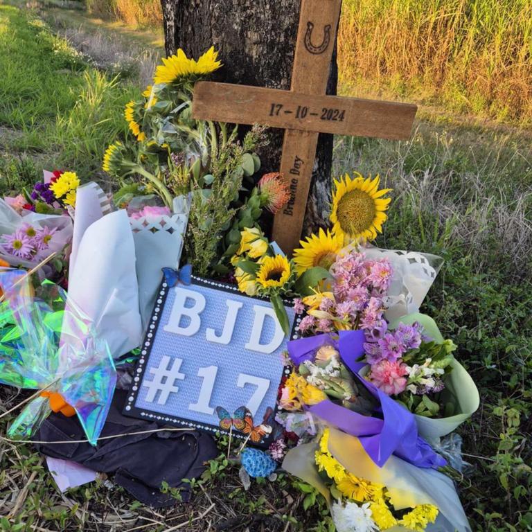 Loved ones left a tribute for Bree at the crash site.