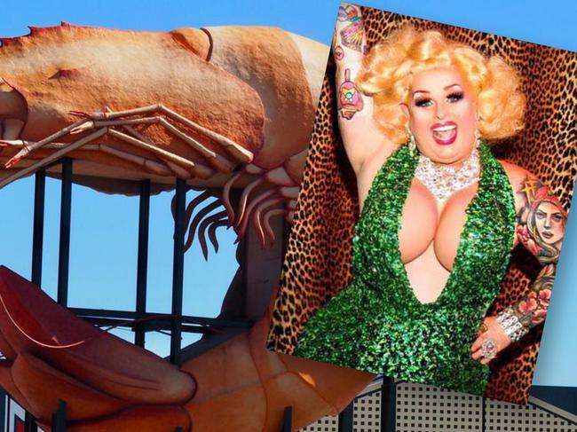 Ballina born drag queen Maxi Shield paid homage to the famous big prawn.