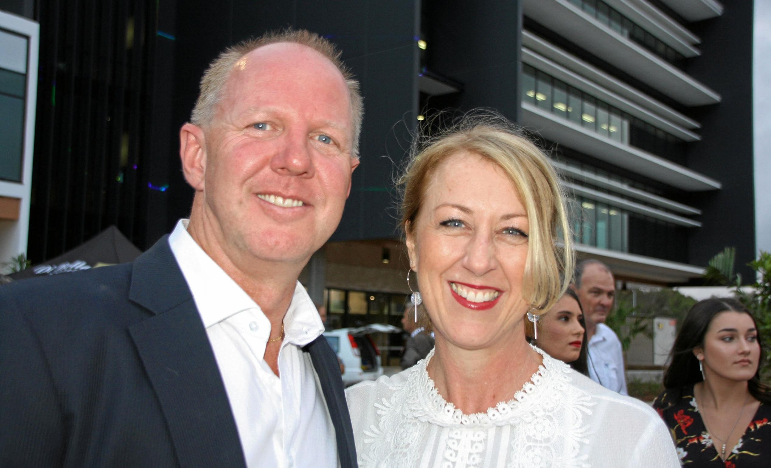 Michael and Anna Michell of Hutchinson Builders at the new Youi headquarters, Sippy Downs. Picture: Erle Levey