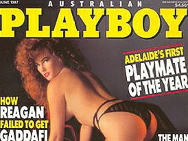 Playboy magazine cover featuring Playmate of the Year in 1986, Felicity Collins who is from Adelaide.