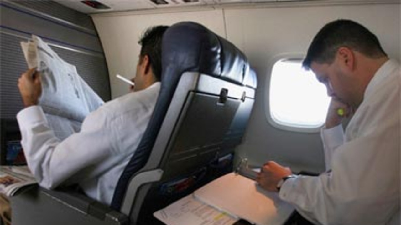 The age-old debate: Does reclining your seat make you the pariah of the plane? Picture: Supplied