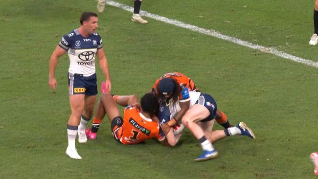 Jarome Luai kept making the same move. Photo: Fox Sports