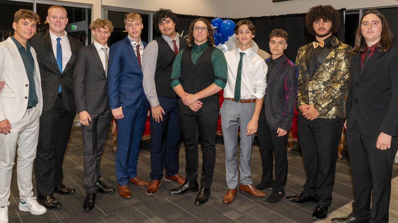 Thomas Crewe, Ryan Tickle, Robbie Anderson, James Anderson, Troy Bentley, Keelan ChapmanAiden Grace, Kye Barba, Anzy Penola and Zane Slattery at Mackay State High School, Mackay Turf Club Saturday 14 October 2023 Picture: Michaela Harlow