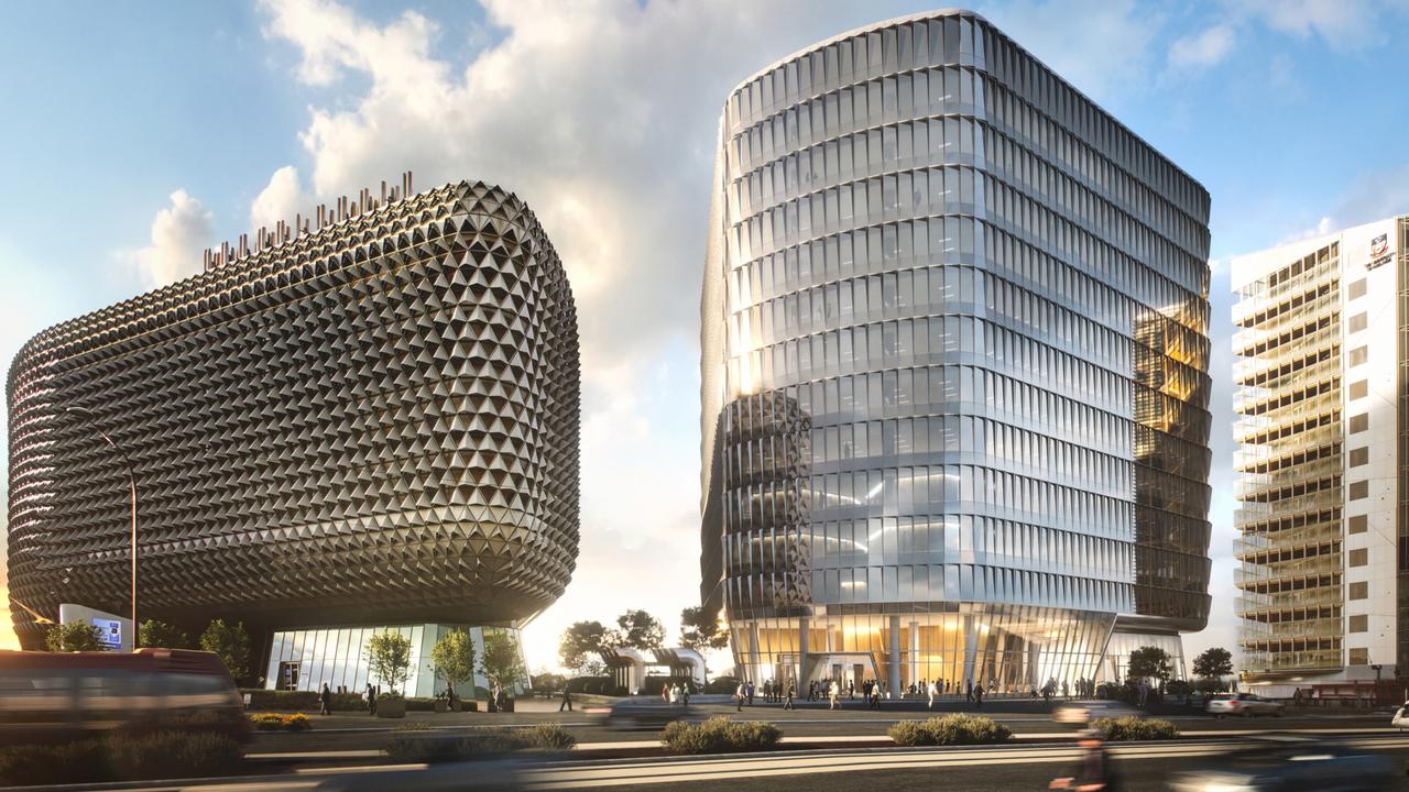 $350 million - Artist impression of the SAHMRI 2 cancer-fighting proton therapy centre planned for Adelaide. Picture: Supplied