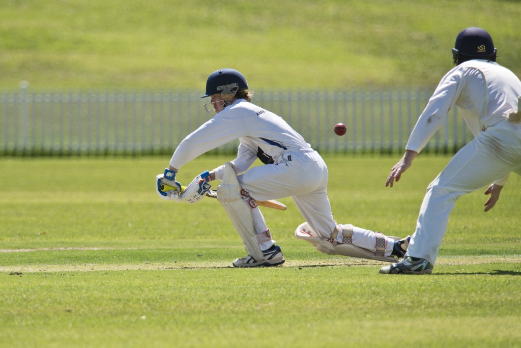 James Bidgood of University is caught by Connor Philp of Northern Brothers Diggers in round eight A grade Toowoomba Cricket at Rockville Oval, Saturday, March 7, 2020. Picture: Kevin Farmer