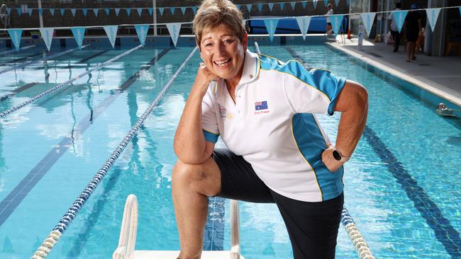 Swimming teacher Eve Fraser at Mount Gravatt East Aquatic Centre. Picture: Liam Kidston