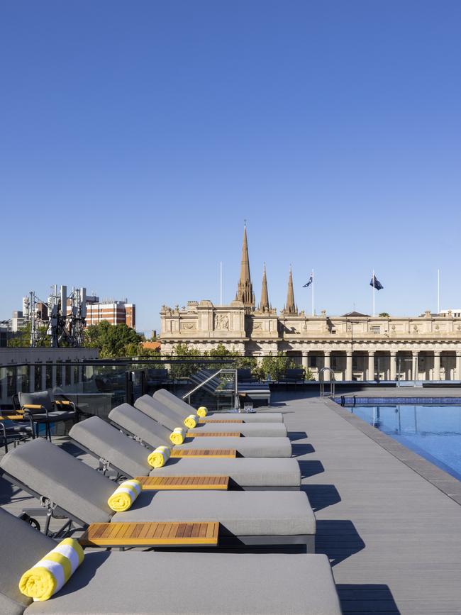 The pool at Hotel Le Meridien in Melbourne.