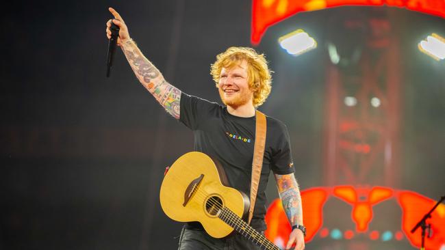 Ed Sheeran’s latest track landed at No. 6 on the ARIA charts. Picture: The Advertiser/ Morgan Sette