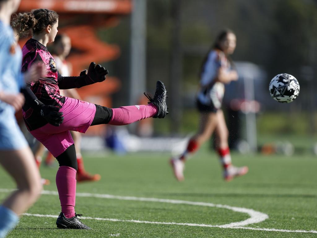 Lillianah Scanes. Picture: Michael Gorton. U14 Girls NAIDOC Cup at Lake Macquarie Regional Football Facility.