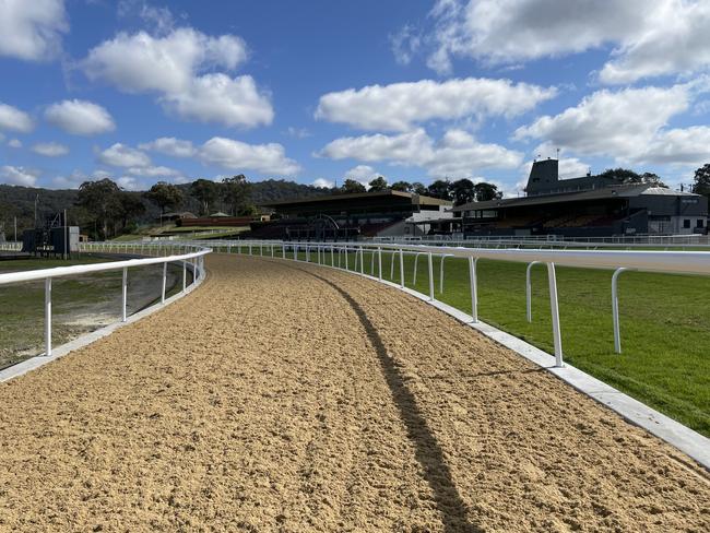 The $3.4m polytrack unveiled at Gosford Racecourse.