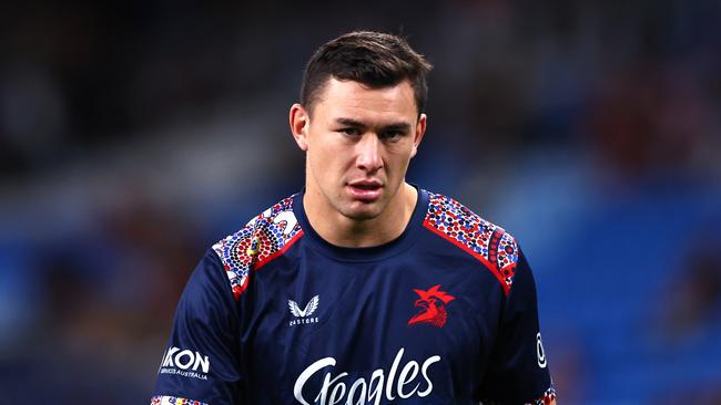 Joseph Manu could depart the Roosters at the end of the 2024 season, as he weighs up a shock code switch to French rugby. Picture: Getty Images