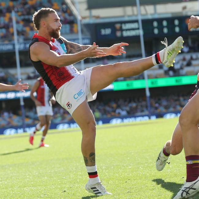 St Kilda’s Dean Kent in action against Brisbane at the Gabba. Picture: Michael Klein