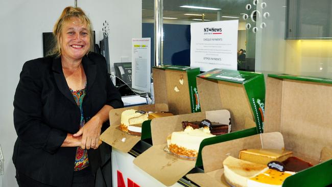 Former Country Liberal Party candidate Carolyn Reynolds, pictured here after being turned away when she tried to deliver cheesecakes to the NT Government on the National Day of Action against Bullying and Violence.