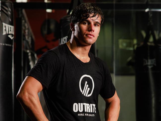 Daily Telegraph. 27, November, 2024.Sydney boxer Brock Jarvis, at Bodypunch Gym, at Lakemba, today.Picture: Justin Lloyd.