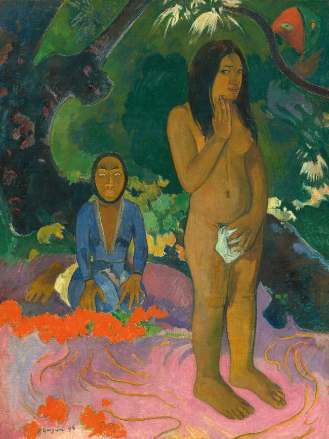 Paul Gauguin, Parau na te varua ino (Words of the devil), 1892. Artwork credit: Washington, DC, gift of the Waverell Harriman Foundation in memory of Marie N Harriman