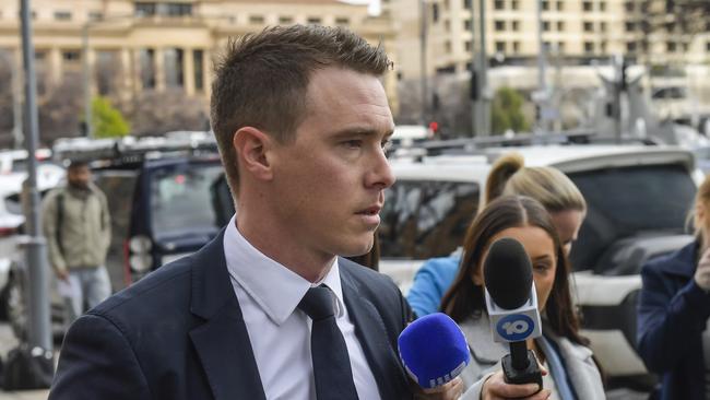 Former Olympic cyclist Rohan Dennis appeared at Adelaide Magistrates Court for a charge determination hearing. Picture: NewsWire / Roy VanDerVegt