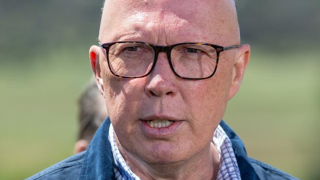 TASMANIA, AUSTRALIA - NewsWire Photos - Sunday, 10 November 2024:  Leader of the Opposition Peter Dutton at Littlewood Berry Farm in Richmond, Tasmania. Picture: NewsWire / Linda Higginson